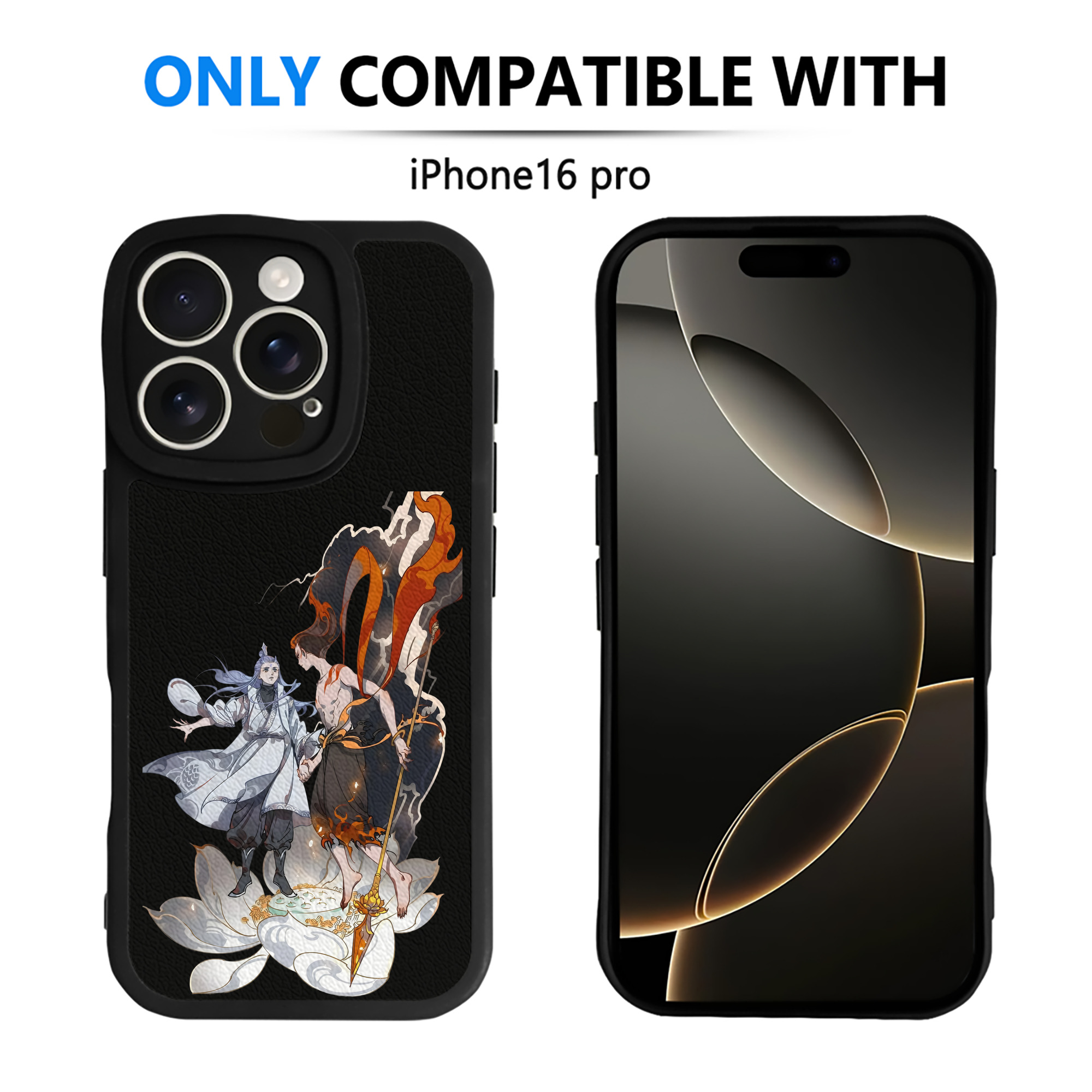 （画像用） Ne Zha 2 ナタ 魔童の大暴れ 【iPhone 16シリーズ対応】シリコンスマホケース（レザー調） 材質：シリコン